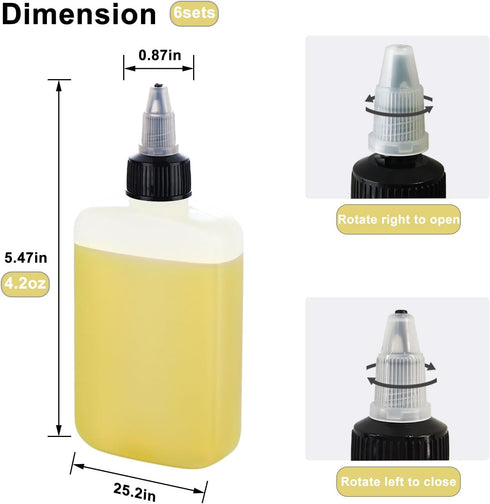 6 Pack Mini Squeeze Bottles for Liquids for Camping Kitchen, Camping Cooking, 4oz Mini Oil Bottles, Small Liquid Containers Leak Proof, Travel Oil...