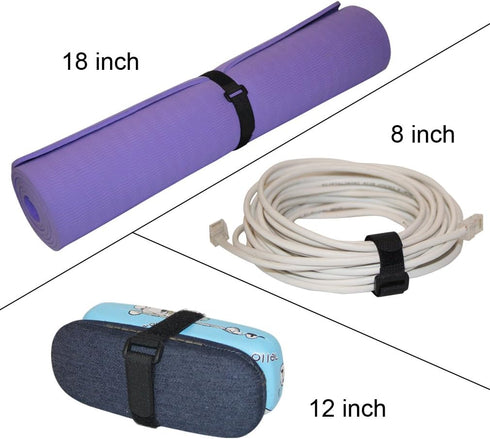 32Pcs Reusable Fastening Cable Straps and Cable Ties with Buckles, Variety Sizes 8"-12"-18"-24"-36", Premium Adjustable Multi-Purpose Hook and Loo...