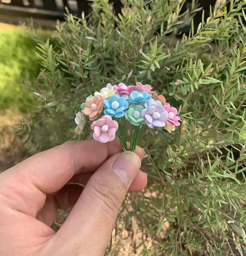 100 pcs Mini Flowers Mulberry Paper Flowers 13-15 mm Scrapbook Craft Card DIY Craft Using for Crafts, Bouquets, Scrapbooks, Decorations, Greeting ...