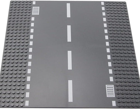Feleph Classic Road Base Plates, City Street Straight Road Building Kit, 10 x 10 Inches Town Baseplate for Building Bricks Compatible with All Maj...
