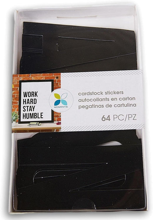 Momenta Cardstock Alphabet Stickers - Large Black Adhesive Letter Stickers for Posters, Bulletin Board, Presentation Charts - 4 Inches - 64 Count...