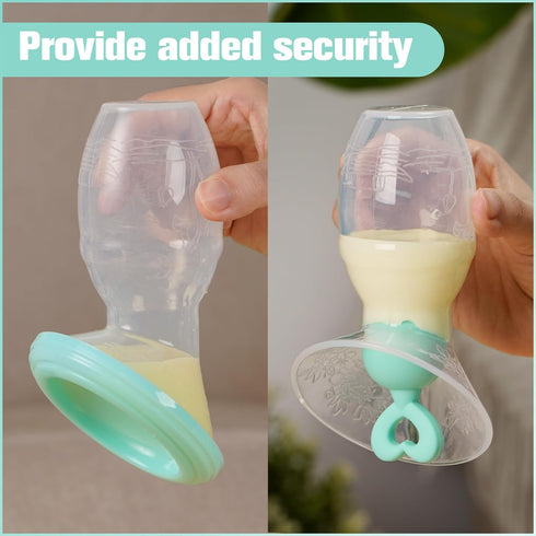 Bumblebee Manual Breast Pump with Breastfeeding Milk Saver Stopper& Lid in Gift Box Food Grade Silicone BPA PVC and Phthalate Free 3.04oz/90ml...