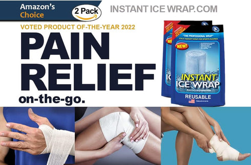 for Pain Relief, HEAL at Home and Help First Responders with Instant Ice Wrap: 2 Packs, Reusable, No Refrigeration Needed:...