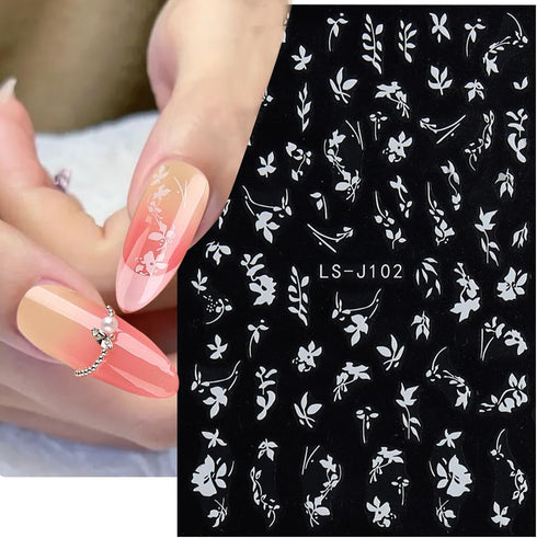 3D Nail Stickers Plant Leaf Nail Art Stickers for Nail Designs Retro Botanical Leaves Flower Nail Decals for Nail Art Supplies Foliage Nail Sticke...