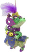 December Diamonds 51-81015 Glass Hanging Ornament Ms Crocodile with Mask Mardi Gras Theme 6 Inches...