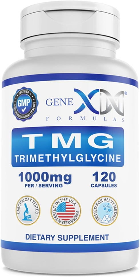 GENEX 1000mg TMG Supplements (120 Capsules) - Betaine Anhydrous Trimethylglycine 1000mg - Liver Supplement - for Healthy Homocysteine Levels - Glu...