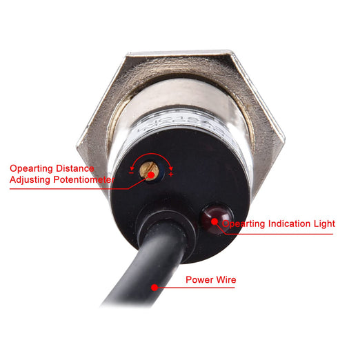 M18 Capacitive Proximity Sensor Switch Non-Shield Type LJC18A3-B-Z/AY Detection 10mm 10-30VDC 200mA PNP Normally Closed(NC) 3 Wires...