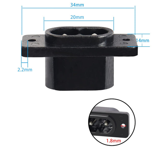 PNGKNYOCN IEC320 C8 2-Pin Male Plug Power Socket Connector AC 250V 2.5A Screw Mount Adapter ?6-Pack?...