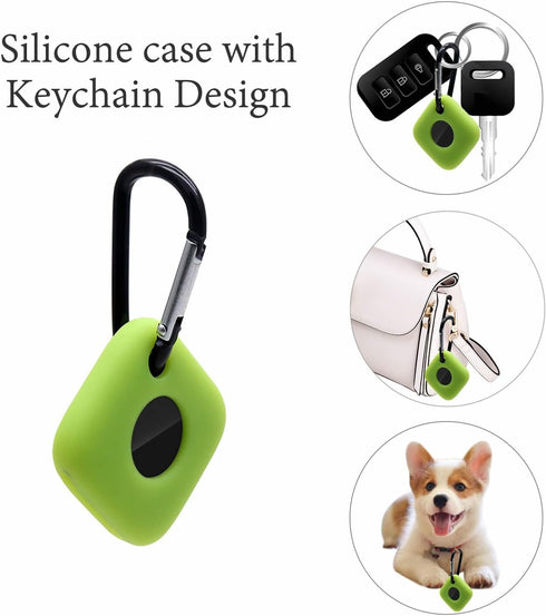 3 Pack Compatible with Tile Mate 2022 Case with Keychain, Flexible Silicone Anti-Scratch Shockproof Skin Cover Kit Compatible with Tile Mate 2022 ...