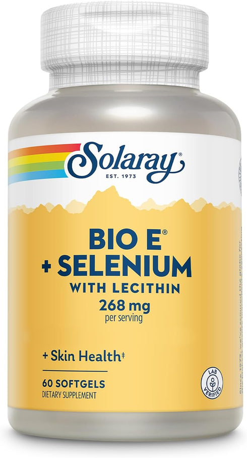 Bio Vitamin E 400 IU (268 mg) with Selenium 100 mcg and Lecithin - Thyroid Support, Antioxidant and Immune Support Supplement, High Absorption, La...