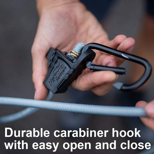 National Hardware N263-081 Bungee Cords with Carabiner 2 Pack Tie Down Straps with Adjustable Length, Useful as Car Hooks, Truck Accessories and G...
