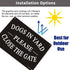 Dogs in Yard Please Close the Gate Sign, Yuntarda(2 Pack) 10x7inches Reflective Metal Signs 0.40 Aluminum Sign Pre-Drilled Holes For Easy Mounting...