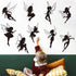 Black Fairy Girls Room Wall Decal DIY Cute Fairy with Large Wings Silhouette Wall Stickers Murals Decor Peel & Stick Baby Nursery Room Kids Bedroo...