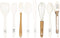 8 Piece MINI Silicone Kitchen Utensil Set- Kitchen Tools with Beechwood Handles by Cook with Color (White)...