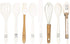 8 Piece MINI Silicone Kitchen Utensil Set- Kitchen Tools with Beechwood Handles by Cook with Color (White)...
