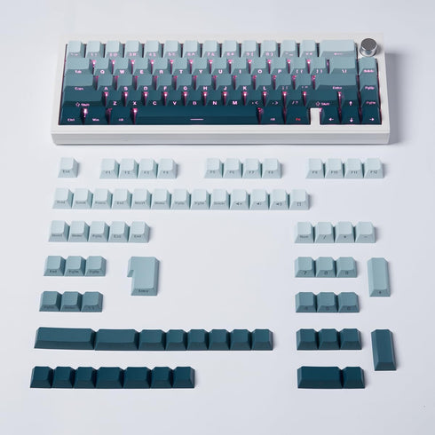 Blue Gradient Double Shot Keycap,PBT Side Printed Keycaps, Backlit Keycaps, Shine Through Keycaps, 136 Keys Cherry Profile Keycaps Set for Mechani...