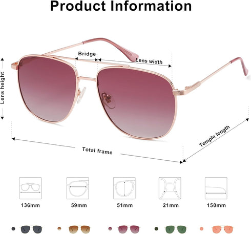 SOJOS Polarized Aviator Sunglasses Womens Men Trendy Designer Shades SJ1218...
