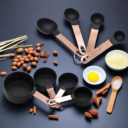 Measuring Cup and Measuring Spoon Set, 8PCS Liquid Measuring Cup Set or Dry Measuring Cup Set, Measuring Spoon Set with Stainless Steel Handle, Ne...