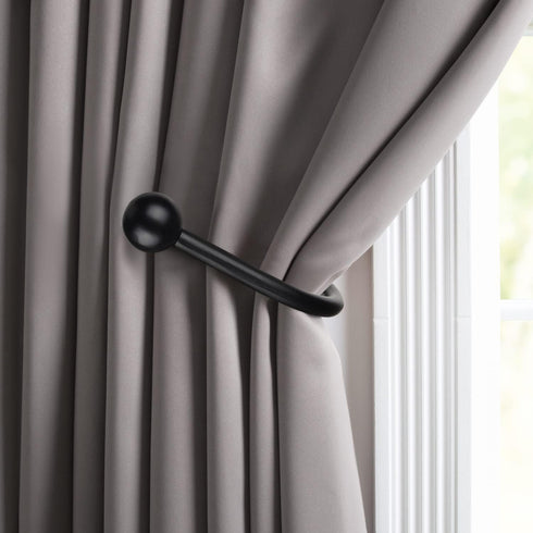Metal Curtain Tiebacks Drapery Holdback - Black Wrought Iron Curtain Hook, Handmade Rustic Decorative Curtain Holdbacks, Modern Drapery Tiebacks -...