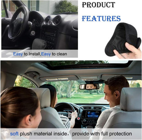 Anti Slip Black Nylon Hook Loop Closure Cover Gear Shift Knob Case for Auto Car...