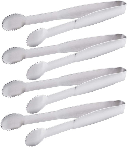 Mini Tongs 5-3/4 Inch Stainless Steel Small Serving Tongs, Tiny Kitchen Tong for Appetizers, Tea Party, Coffee Bar, Desserts, Set of 4...