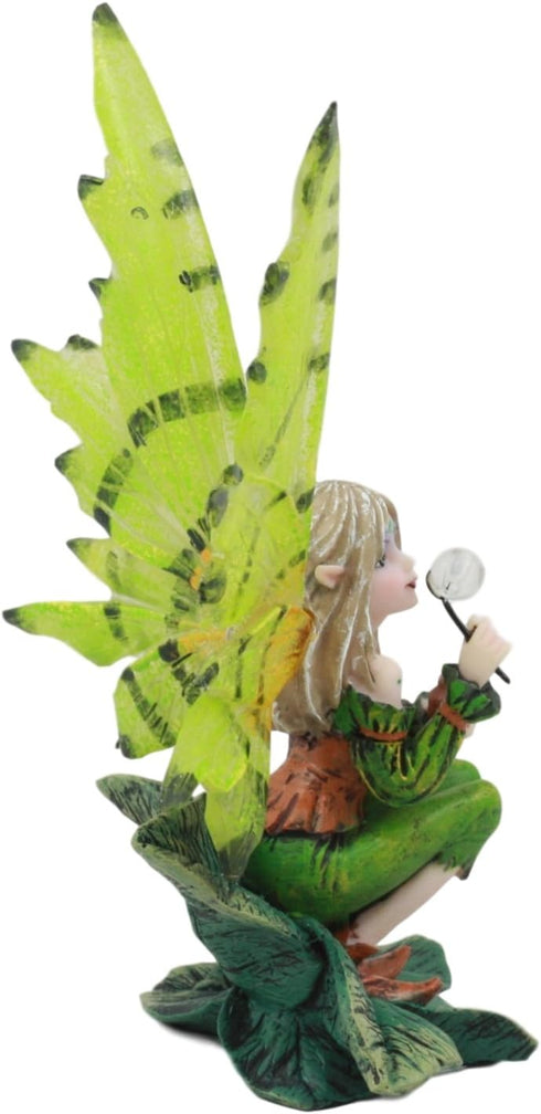Ebros Mythical Goddess Green Earth Pixie Dust Fairy Blowing Crystal Bubble Statue 6" Tall Whimsical Tribal Gaia Faerie Fantasy Sculpture...