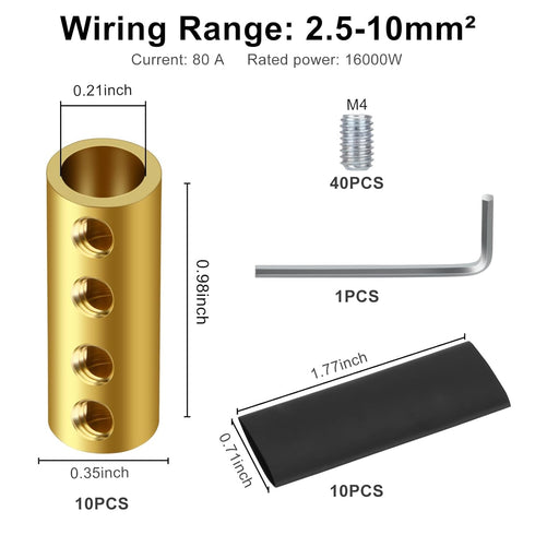 Linkstyle 10pcs 6 AWG Gauge Wire Connector Nut Kit, 80A Quick Wiring Connection Terminal, Splicing Quick Wiring Connection Terminal, Circuit Conne...