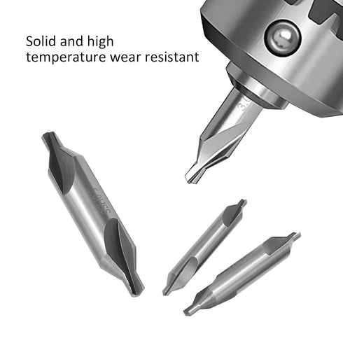 7PCS Center Drill Bits Set M2 HSS Centering Starter Drill Bit 60-Degree Countersink Tools for Lathe Metalworking...