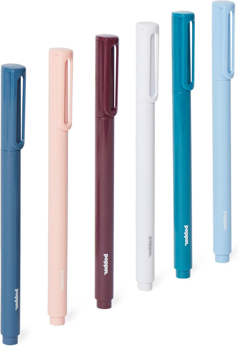 Poppin Signature Ballpoint Pens, Professional Office Pens, Medium Point 1mm, Set of 6 (Assorted Contemporary with Black Ink)...
