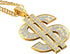 Gold Necklace Chain for Men with Dollar Sign, Bling Gold Plated Hip Hop Dollar Necklace Pendant Rhinestone Jewelry Punk Style...