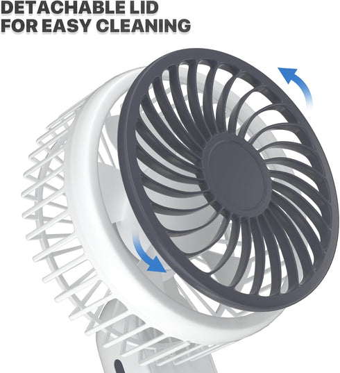 mollie 3-Inch Mini USB Rechargeable Portable Handheld Fan 3-Speeds Battery Operated Small Foldable Quiet Pocket Hand Personal Cooling Fan for Wome...