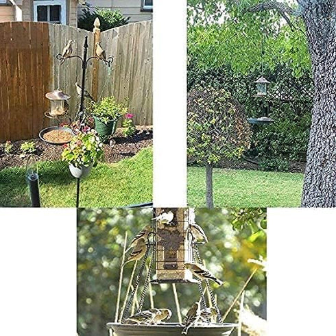 Large Hanging Bird Feeder Tray, Platform Seed Tray for Bird Feeders, Outdoor Garden Decoration for Backyard Attracting Wild Birds - Green...