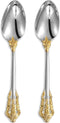 KEAWELL 2-Piece Gorgeous Large Serving Spoon, 18/10 Stainless Steel, Fine Large Serving Spoon, Sturdy Tablespoon, Dishwasher Safe, 9.4" (Gold Acce...