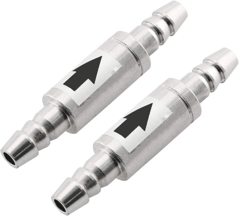 2 PCS Stainless Steel One Way Check Valve,Air CO2 Line Tubing Regulator for Anti-Backflow Non-Return in Aquarium System...