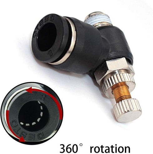 Beduan Pneumatic Air Flow Control Valve 4mm Tube OD x M5 Male Thread Push to Connect Elbow 90 Degree Switch Valve Adapter Fitting (Pack of 5)...