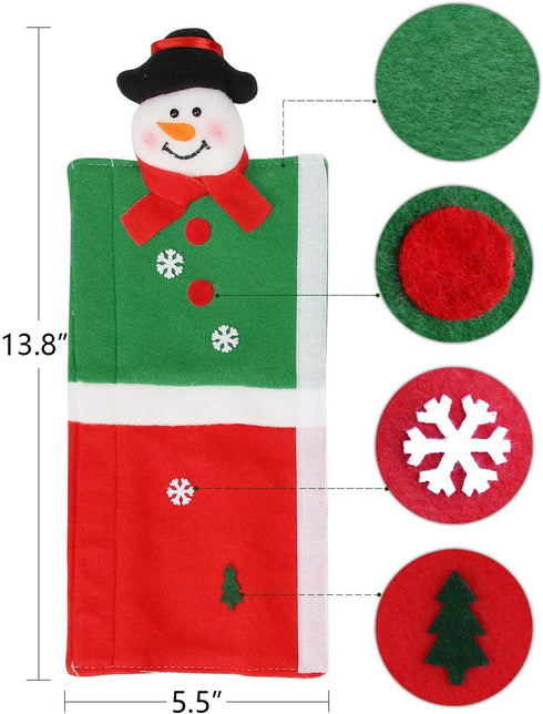 TONAK Refrigerator Handle Covers Christmas Decorations for Kitchen Appliance Oven Door Handle Xmas Decor Ornaments Snowman Set of 4