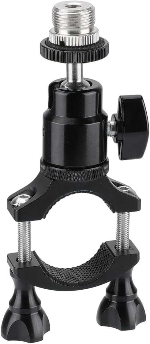 CAMVATE Rod Clamp Mount Holder (18mm -32mm) with Adjustable Ball Head & 5/8"-27 Male Thread Screw for Microphone Stand - 2856...