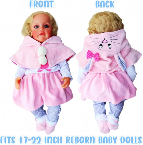 Reborn Baby Dolls Clothes Cute Rabbit Outfits Suitable for 19-24inch Newborn Reborn Baby Doll Girl Clothes Accessories 4 Pieces Set Baby Clothing ...