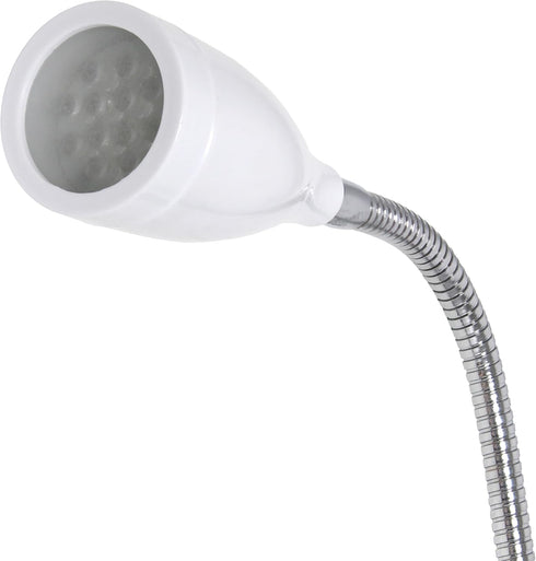 Simple Designs LD2005-WHT Flexible Gooseneck LED Clip Light Desk Lamp, White...