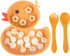 Powerful Suction Plates for Baby and Toddler,Baby Divided Plate,Thanksgiving Plates with Fork and Spoon,Duck Baby Plate Non-Slip,BPA Free,Microwav...