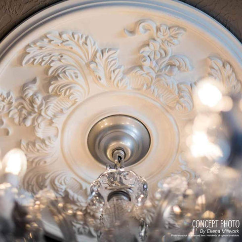 Ekena Millwork CM13OR Orrington Ceiling Medallion, 13 1/4"OD x 6 5/8"ID x 1 1/8"P, Factory Primed...