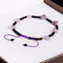 Natural Raw Amethyst with Black Agate Beads Ankle Bracelets for Women Healing Crystals Anklet Adjustable Handmade Jewelry...