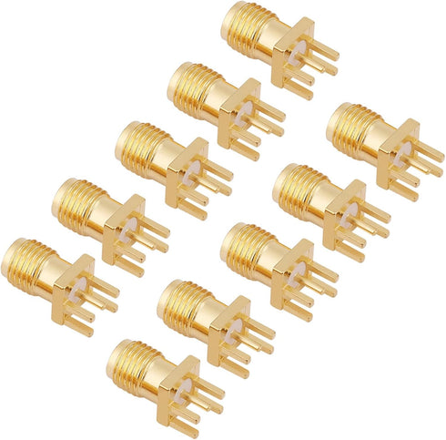10Pcs SMA Female Jack Connector Brass PCB Clip Mount SMA Female Base...