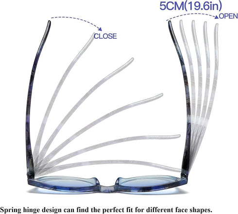 100 CLASSIC 4-Pack Trendy Colored Lens Cateye Reading Glasses for Women Spring Hinges Readers Ladies Fashion Eyeglasses (1.25x)...