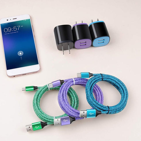 Wall Charger Plug 3 Pack, Type C Charger Cable 3 Pack 6FT Compatible for Motorola Moto G Fast/G Power/G Stylus/G Pro/G Play, Edge 5G UW/One 5G UW ...
