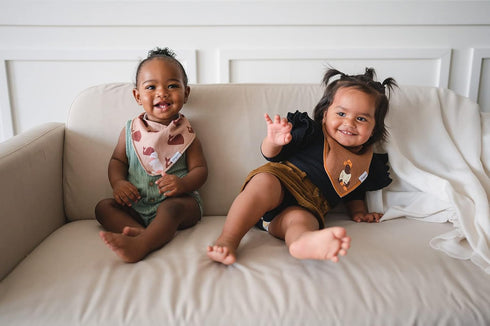 Brown Baby Bandana Bibs For Girls 5-Pack 100% Organic Cotton Drooling Teething Newborn 0-6 months Infant 6-18 months Toddler 18-36 month...