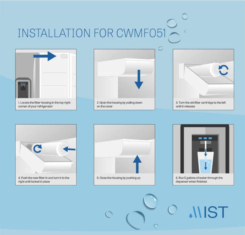Mist Ultra Clarity Replacement Compatible With: Bosch Ultra Clarity, 644845, 9000077104, 9000194412, Haier 0060820860, 0060218744, Miele KWF1000 Refrigerator Water Filter, 1 Pack