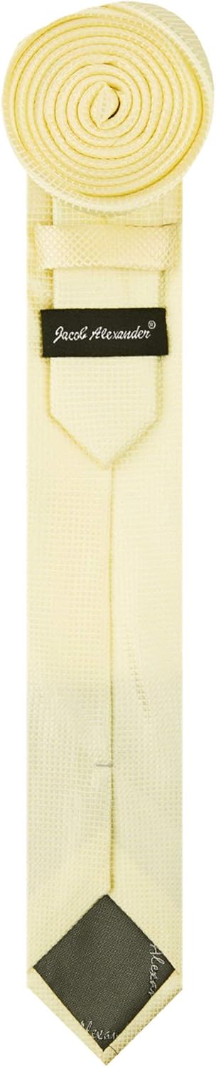Jacob Alexander Men's Ultra Skinny Woven Subtle Mini Squares Neck Tie...