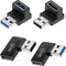 90 Degree USB 3.0 Male to Female Adapter, (4 Pack) Up and Down & Left and Right Angle USB A Extender Connector for PC, Laptop, Hard Drive, Keyboar...