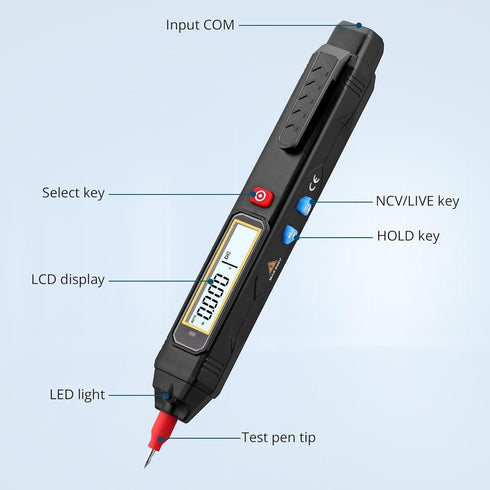 2-in-1 Multimeter Tester Digital Voltage Tester Pen 6000 Counts Volt Meter Non-Contact Voltage Testers Electrical Tester Pen for Live Wire Ac/Dc V...